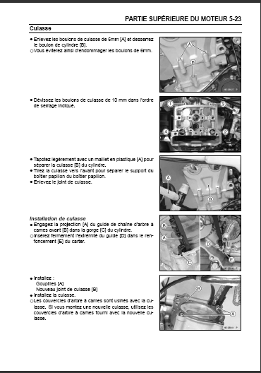 Manuel d'atelier Kawasaki quad 450 KFXR Docautomoto