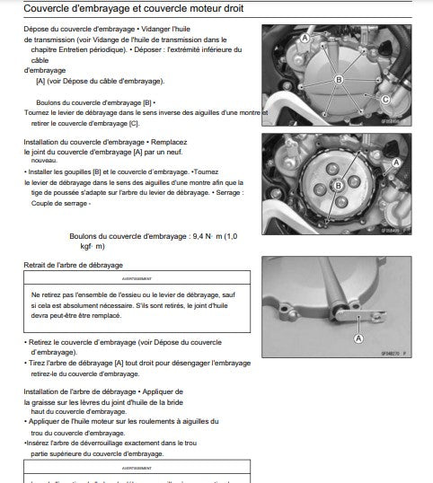 Manuel d'atelier kawasaki KX 85 KX100 2016 français Docautomoto