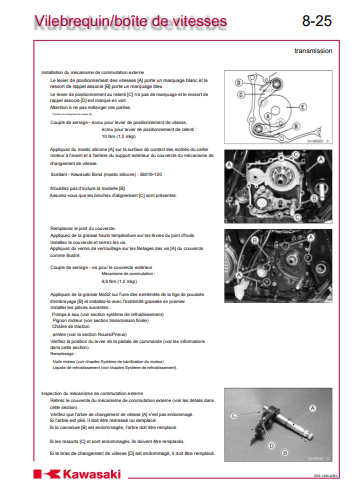 Manuel d'atelier Kawasaki ZRX 1200 2001 français Docautomoto