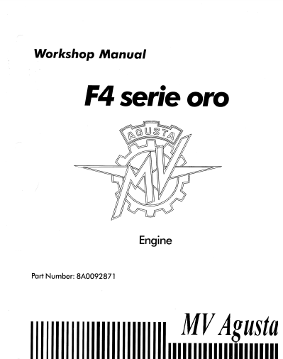 Manuel d'atelier MV Agusta F4 Oro { Docautomoto