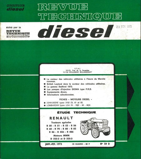 Manuel d'atelier tracteurs Renault 1973 Docautomoto