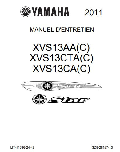 Manuel d'atelier Yamaha 1300 VStar 2011 en français Docautomoto