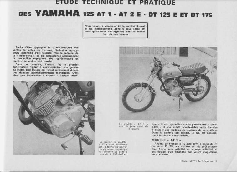 Manuel de réparation Yamaha AT 125 DT 125 1971 1974 { {{ Docautomoto }}