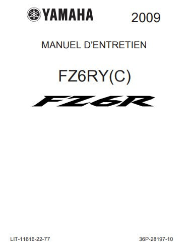 Manuel d'atelier Yamaha FZ6R 2009 français Docautomoto