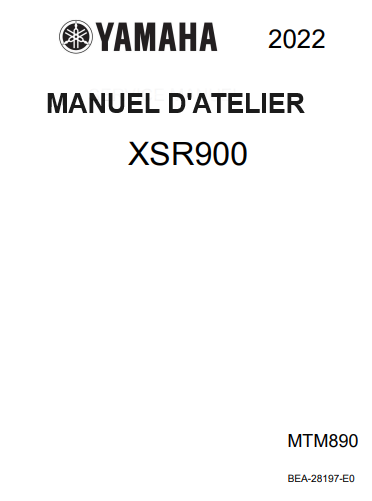 Manuel d'atelier Yamaha 900 XSR 2022 { {{ Docautomoto }}