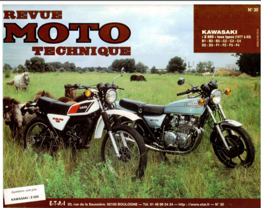 Manuel de réparation Kawasaki Z650 1977 1983 { Docautomoto