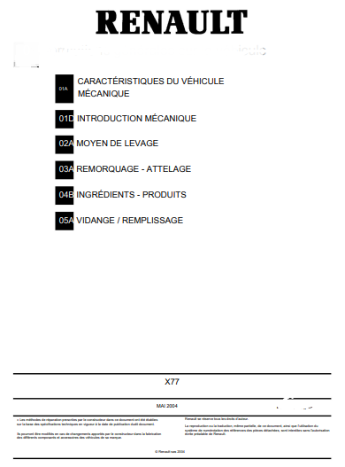 Manuel d'atelier Renault Modus { {{ Docautomoto }}