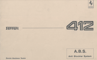 manuels d'atelier Ferrari 400 et 412 français { {{ Docautomoto }}