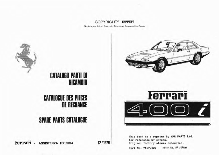 manuels d'atelier Ferrari 400 et 412 français { {{ Docautomoto }}