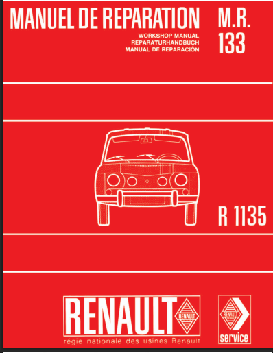 Manuels d'atelier Renault 8 Major et Gordini