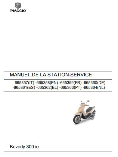 Manuel d'atelier Piaggio 300 Beverly IE 2009 français Docautomoto