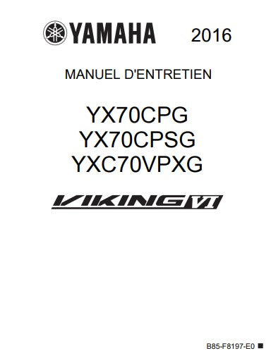 Manuel d'atelier Yamaha Viking 700 2016 français Docautomoto