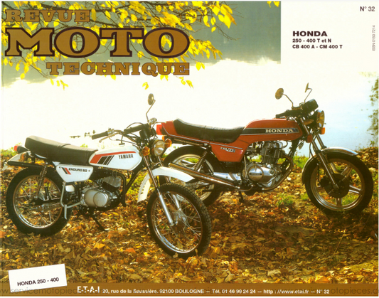 Manuel de réparation Honda CB 400N { {{ Docautomoto }}