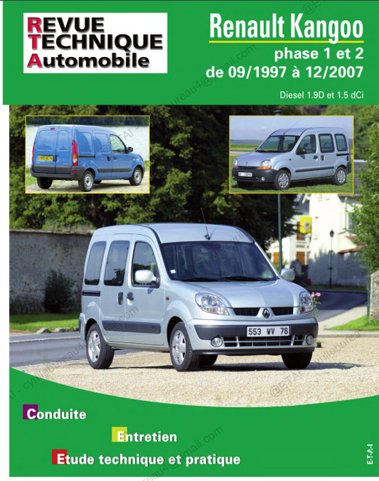 Revue technique Renault Kangoo 1997 2007 Docautomoto