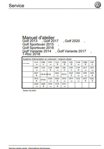 Manuel d'atelier Volkswagen 1.6 et 2.0 TDI EA288 2017 2020 Docautomoto