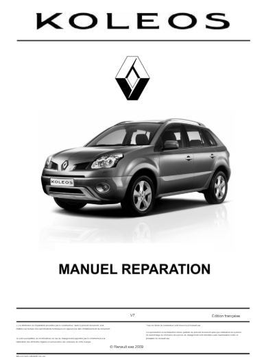 Manuel d'atelier Renault Koleos { {{ Docautomoto }}