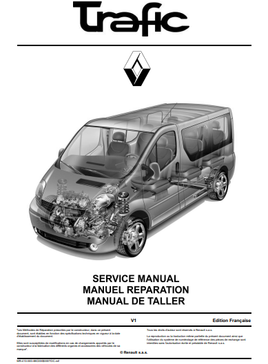Manuel d'atelier renault Trafic 2 ph 2 2006 2009 { {{ Docautomoto }}