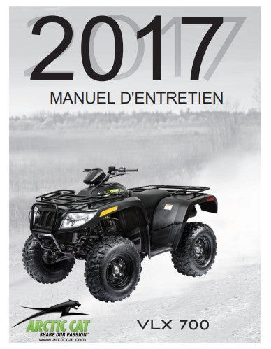 Manuel d'atelier Artic Cat VLX 700 2017 français Docautomoto
