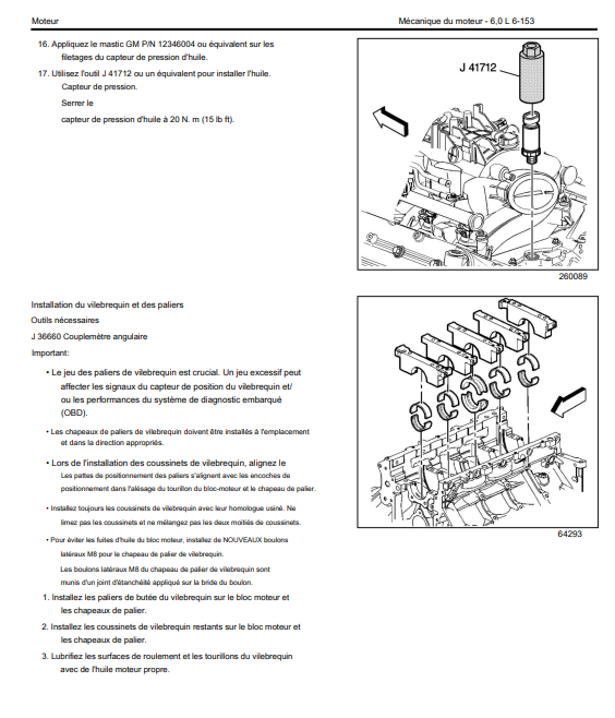 manuel d'atelier Chevrolet Cadillac moteur LQ6 LQ9 français Docautomoto