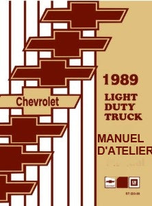 Manuel d'atelier Chevrolet GMC Van G20 1989 français Docautomoto