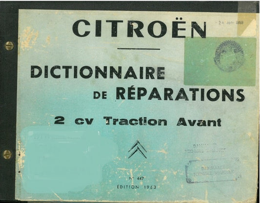 Manuels d'atelier Citroën 2cv 1948 1991 { {{ Docautomoto }}