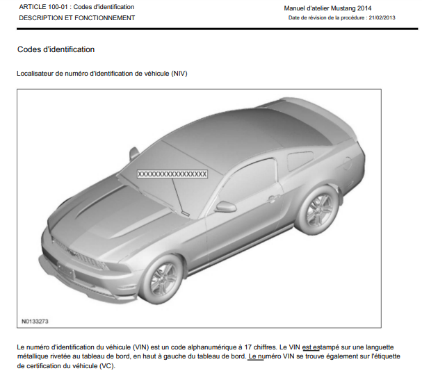manuel d'atelier Ford Mustang 2013 2014 en français { Docautomoto