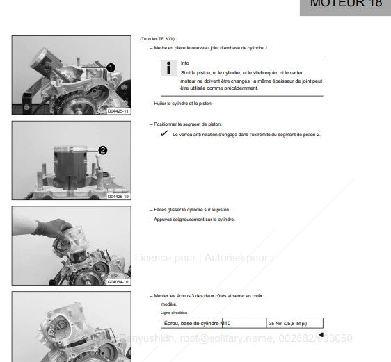 manuel d'atelier Husqvarna TE 250 350 TPI 2020 français { {{ Docautomoto }}