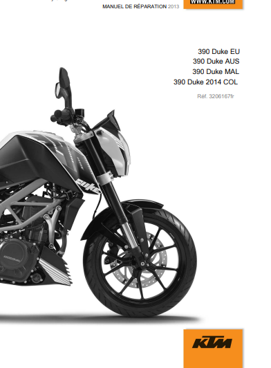 Manuel d'atelier KTM 390 Duke 2013 français { {{ Docautomoto }}