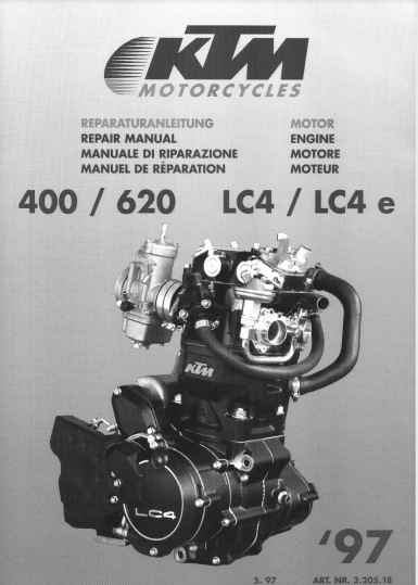 Manuel d'atelier KTM 400 620 LC4 1997 { {{ Docautomoto }}