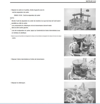 Manuel d'atelier Kawasaki KLV 1000 2004 français Docautomoto