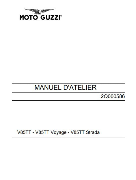 Manuel d'atelier Moto Guzzi V85TT Euro5+ 2024 français Docautomoto