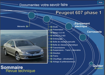 Manuel d'atelier Peugeot 607 2000 2004 { {{ Docautomoto }}