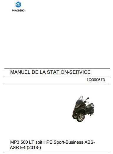 Manuel d'atelier Piaggio 500 MP3 LT 2018 français Docautomoto