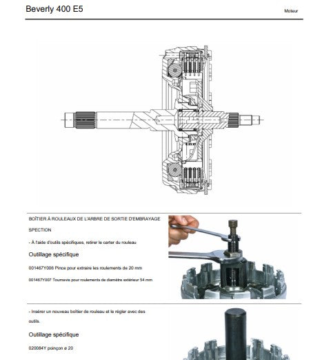 Manuel d'atelier Piaggio Beverly 400 2021 français { {{ Docautomoto }}