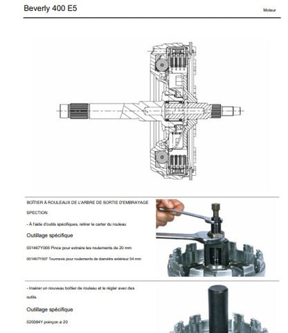 Manuel d'atelier Piaggio Beverly 400 2021 français { {{ Docautomoto }}