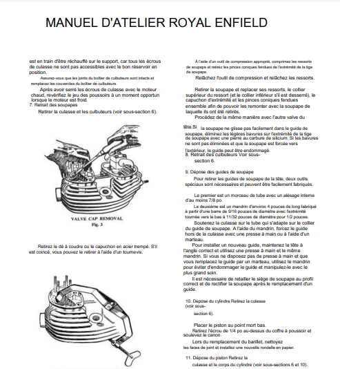 manuel d'atelier Royal Enfield Bullet 1949 55 français { {{ Docautomoto }}