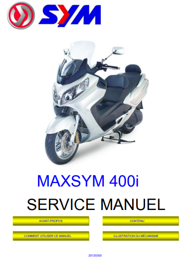 manuel d'atelier Sym 400 Maxsym français { Docautomoto