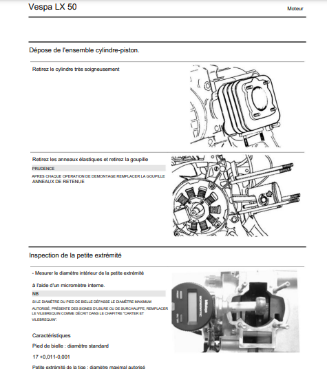 Manuel d'atelier Vespa LX 50 2T 2008 français { {{ Docautomoto }}