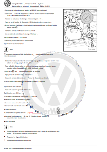 Manuel d'atelier Volkswagen Transporter T5 en français { {{ Docautomoto }}