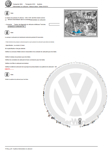 Manuel d'atelier Volkswagen Transporter T5 en français { {{ Docautomoto }}