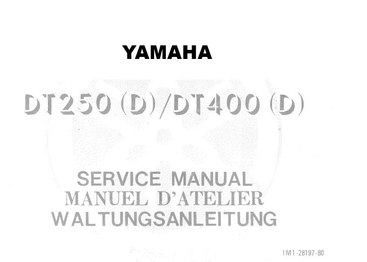 Manuel d'atelier Yamaha 250 et 400 DTMX 1977 français Docautomoto