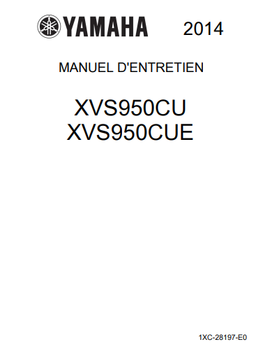 manuel d'atelier Yamaha 950 Bolt 2014 français