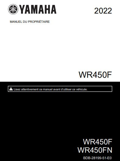 manuel d'atelier Yamaha WRF 450 2022 { {{ Docautomoto }}