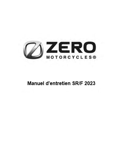 manuel d'atelier Zero SR F 2023 français