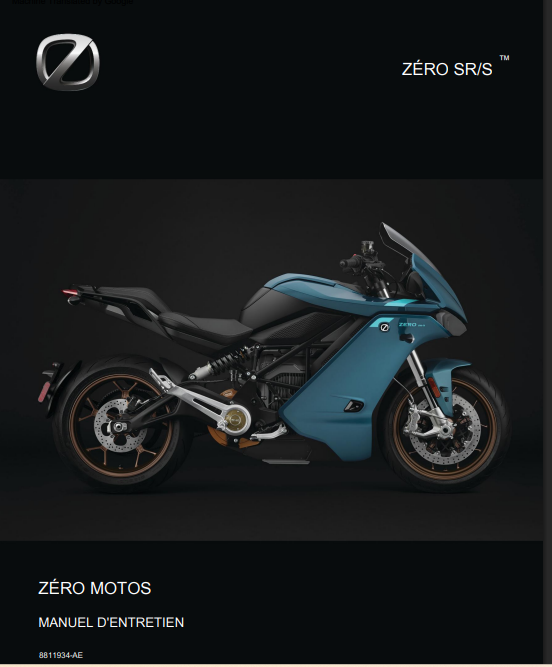 manuel d'atelier Zero SRS 2024 français