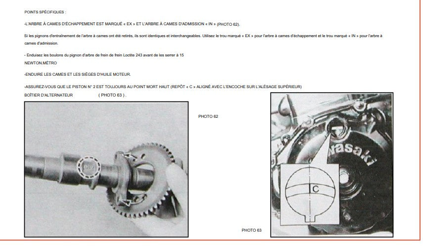 manuel d'atelier kawasaki GPZ 500 S 1987 1990 français Docautomoto