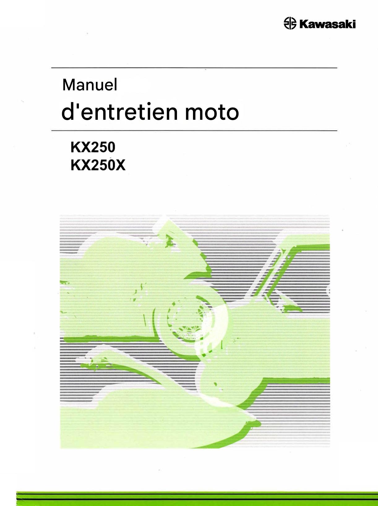 Manuel d'atelier Kawasaki KX 250 2021 2024 français Docautomoto