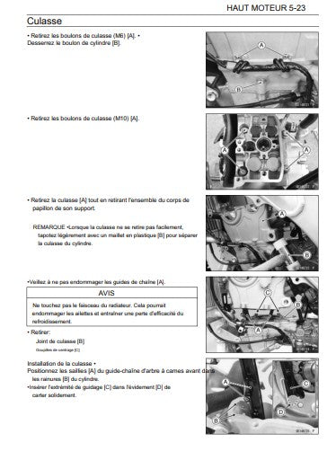 Manuel d'atelier Kawasaki KXF 250 2019 français Docautomoto