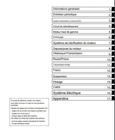 manuel d'atelier Kawasaki zx14 Ninja 2012 français Docautomoto