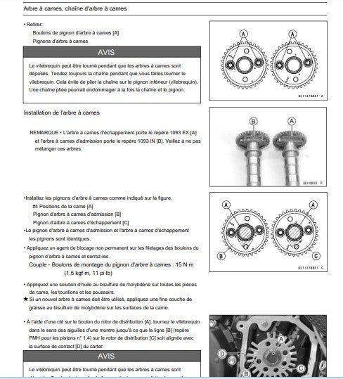 manuel d'atelier Kawasaki zx14 Ninja 2012 français Docautomoto